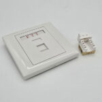 561121-FTT Networking Face Plate, Single Gang White with Cat6 Keystone Jack w shuttle 86X86mm