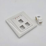 563121- FTT Networking Face Plate, Three Gangs White with Cat6 Keystone Jack w shuttle 86X86mm - Image 2