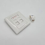 562121-FTT Networking Face Plate, Two Gangs White with Cat6 Keystone Jack w shuttle 86X86mm - Image 2