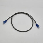 52614111120010- Cat6 patch cord U-UTP 24AWG dark grey color with blue boots  1m LSZH