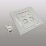 Dual ports UK faceplate Cat6