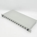 FTT Patch Panel, Indoor RM Tray ODB Steel 12 ports SC SM SX W Adaptors and splicing trays Gray