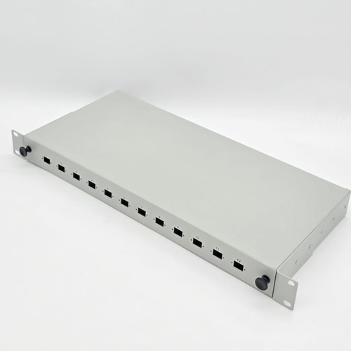 FTT-Patch-Panel,-Indoor-RM-Tray-ODB-Steel-12-ports-SC-SM-SX-W-Adaptors-and-splicing-trays-Gray FTT Patch Panel, Indoor RM Tray ODB Steel 12 ports SC SM SX W Adaptors and splicing trays Gray - Image 1