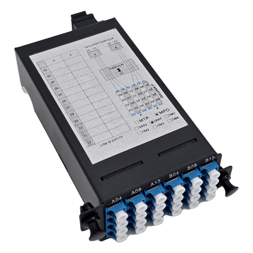 Fiber-Cassette-2-MPO-PC-(12F)-Male-Key-Down-to-24-LC-PC-SM-G657A1-Type-A-2 Fiber Cassette 2 MPO-PC (12F) Male Key Down to 24 LC-PC SM G657A1 Type A - Image 1
