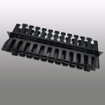 Horizontal cable manager 19 inch 2u ( 1U in both side ),ABS plastic material - Image 2