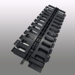 Horizontal cable manager 19 inch 2u ( 1U in both side ),ABS plastic material - Image 3