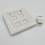 Quad ports UK faceplate Cat6