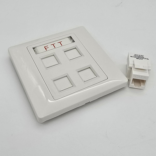 Quad-ports-UK-faceplate-Cat6 Quad ports UK faceplate Cat6 - Image 1