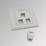 Triplex ports UK faceplate Cat6