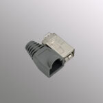 cat6a FTP keystone jack shielded with boot Grey - Image 3